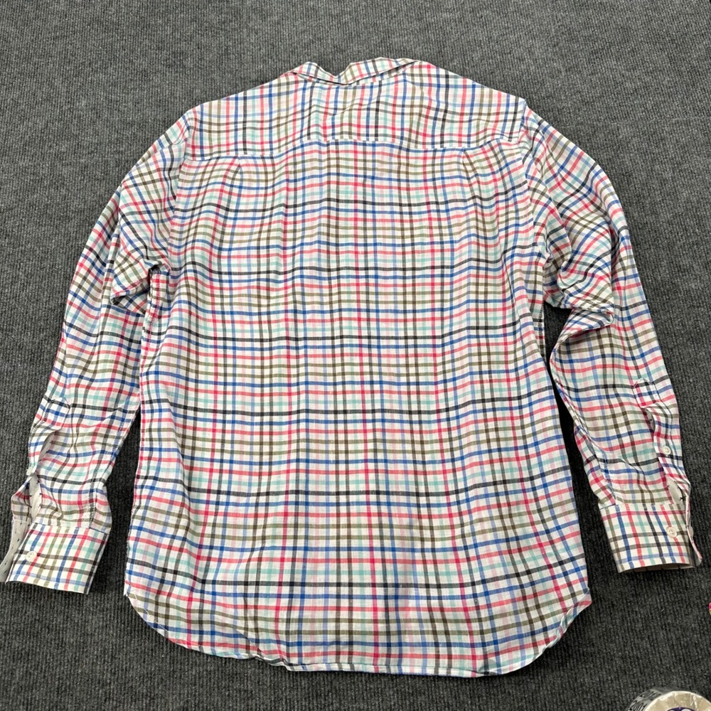Tommy Bahama Button Down Shirt Mens Medium Linen Blend Plaid Multicolor Casual - Picture 8 of 8